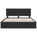 RAMA ŁÓŻKA Z SZUFLADĄ CZARNY 200X200CM DREWNO INŻYNIERYJNE