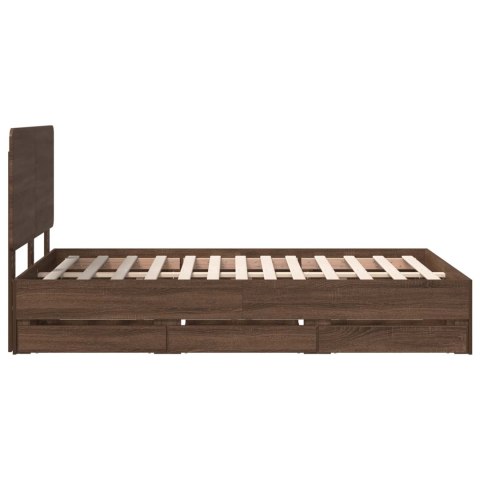 RAMA ŁÓŻKA BRĄZOWY DĄB 120X200CM DREWNO INŻYNIERYJNE