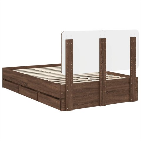 RAMA ŁÓŻKA BRĄZOWY DĄB 120X200CM DREWNO INŻYNIERYJNE