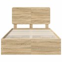 RAMA ŁÓŻKA DĄB SONOMA 120X190CM DREWNO INŻYNIERYJNE