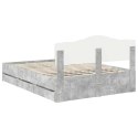 RAMA ŁÓŻKA BETONOWY SZARY 140X190CM DREWNO INŻYNIERYJNE