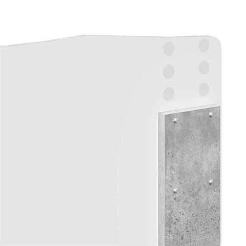 RAMA ŁÓŻKA BETONOWY SZARY 140X190CM DREWNO INŻYNIERYJNE