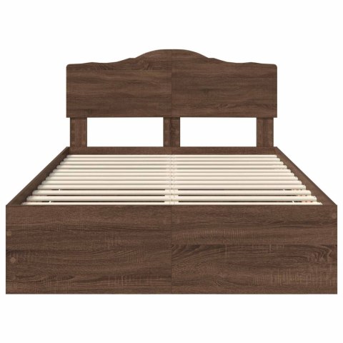 RAMA ŁÓŻKA BRĄZOWY DĄB 120X200CM DREWNO INŻYNIERYJNE