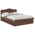 RAMA ŁÓŻKA BRĄZOWY DĄB 140X200CM DREWNO INŻYNIERYJNE