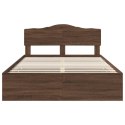 RAMA ŁÓŻKA BRĄZOWY DĄB 140X200CM DREWNO INŻYNIERYJNE