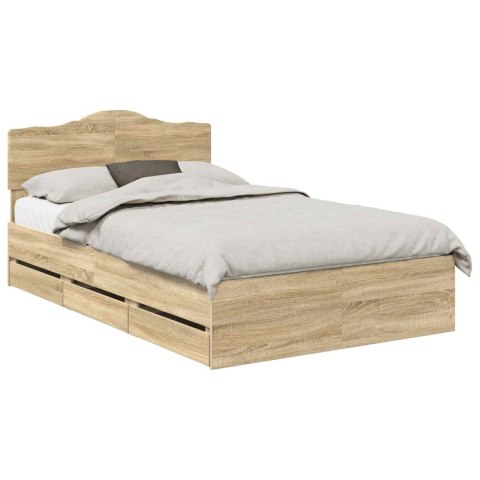 RAMA ŁÓŻKA DĄB SONOMA 120X200CM DREWNO INŻYNIERYJNE