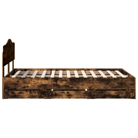 RAMA ŁÓŻKA DĄB WĘDZONY 120X200CM DREWNO INŻYNIERYJNE