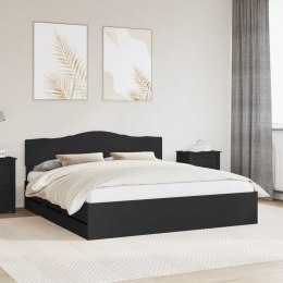 RAMA ŁÓŻKA Z SZUFLADĄ CZARNY 180X200CM DREWNO INŻYNIERYJNE