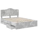 RAMA ŁÓŻKA BETONOWY SZARY 160X200CM DREWNO INŻYNIERYJNE