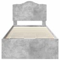 RAMA ŁÓŻKA BETONOWY SZARY 90X200CM DREWNO INŻYNIERYJNE
