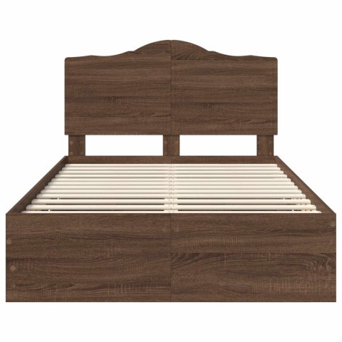 RAMA ŁÓŻKA BRĄZOWY DĄB 120X200CM DREWNO INŻYNIERYJNE