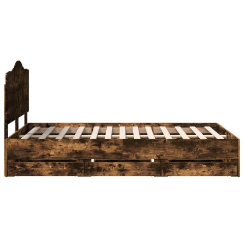 RAMA ŁÓŻKA DĄB WĘDZONY 120X190CM DREWNO INŻYNIERYJNE