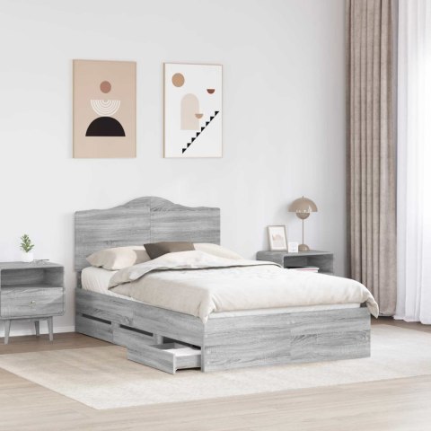 RAMA ŁÓŻKA SZARY SONOMA 120X200CM DREWNO INŻYNIERYJNE