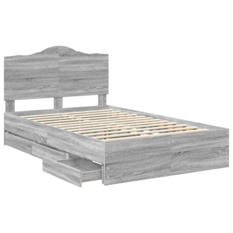 RAMA ŁÓŻKA SZARY SONOMA 120X200CM DREWNO INŻYNIERYJNE