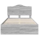 RAMA ŁÓŻKA SZARY SONOMA 120X200CM DREWNO INŻYNIERYJNE
