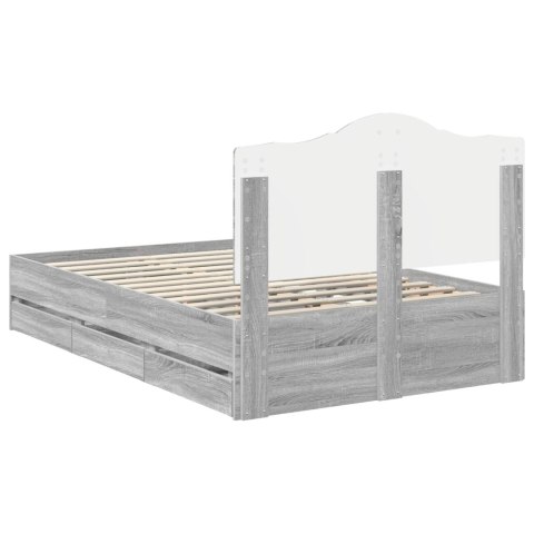 RAMA ŁÓŻKA SZARY SONOMA 120X200CM DREWNO INŻYNIERYJNE