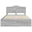 RAMA ŁÓŻKA SZARY SONOMA 160X200CM DREWNO INŻYNIERYJNE