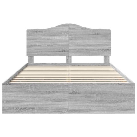 RAMA ŁÓŻKA SZARY SONOMA 160X200CM DREWNO INŻYNIERYJNE