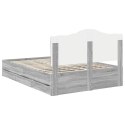 RAMA ŁÓŻKA SZARY SONOMA 160X200CM DREWNO INŻYNIERYJNE