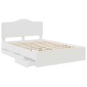 RAMA ŁÓŻKA Z SZUFLADĄ BIAŁY 140X200CM DREWNO INŻYNIERYJNE