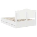 RAMA ŁÓŻKA Z SZUFLADĄ BIAŁY 140X200CM DREWNO INŻYNIERYJNE