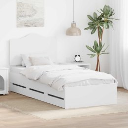 RAMA ŁÓŻKA Z SZUFLADĄ BIAŁY 75X190CM DREWNO INŻYNIERYJNE