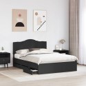 RAMA ŁÓŻKA Z SZUFLADĄ CZARNY 150X200CM DREWNO INŻYNIERYJNE