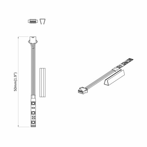 TAŚMA LED 4 SZT. CZARNY I BIAŁY 150CM MIEDŹ I PLASTIK