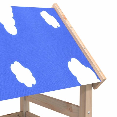 WIEŻA ZABAW BRĄZOWY 110.5X52.5X215CM LITE DREWNO SOSNOWE