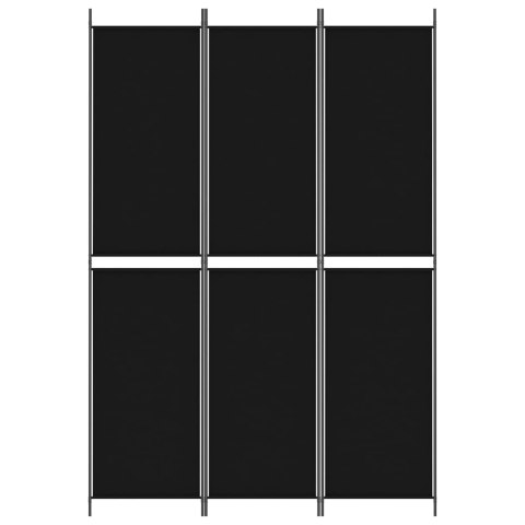 PARAWAN 3-PANELOWY CZARNY 150X220CM TKANINA