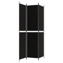 PARAWAN 3-PANELOWY CZARNY 150X220CM TKANINA