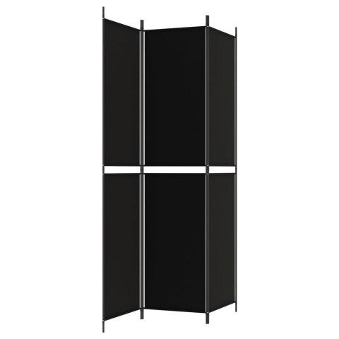 PARAWAN 3-PANELOWY CZARNY 150X220CM TKANINA