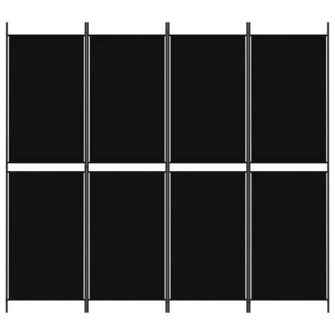 PARAWAN 4-PANELOWY CZARNY 200X180CM TKANINA