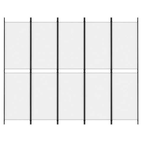 PARAWAN 5-PANELOWY BIAŁY 250X200CM TKANINA