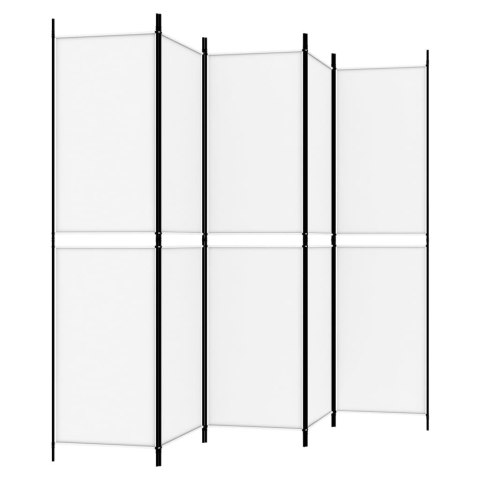 PARAWAN 5-PANELOWY BIAŁY 250X200CM TKANINA