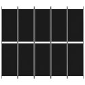 PARAWAN 5-PANELOWY CZARNY 250X220CM TKANINA