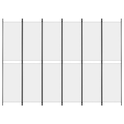 PARAWAN 6-PANELOWY BIAŁY 300X220CM TKANINA