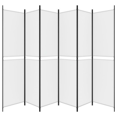 PARAWAN 6-PANELOWY BIAŁY 300X220CM TKANINA