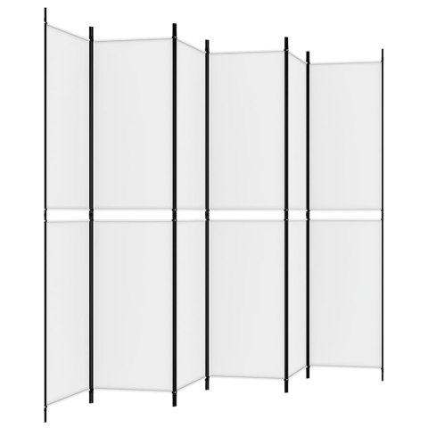 PARAWAN 6-PANELOWY BIAŁY 300X220CM TKANINA