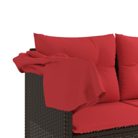 LEŻANKA OGRODOWA Z ZADASZENIEM I PODUSZKAMI BRĄZOWA POLIRATTAN