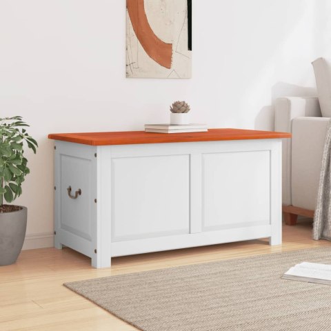 SKRZYNIA 110X55X57CM LITE DREWNO AKACJOWE KUFER STOLIK KAWOWY SZAFA BIAŁA