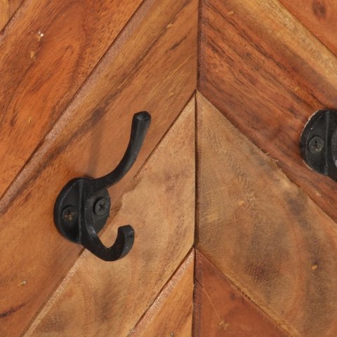 WIESZAK NA PŁASZCZE 90X1X35CM LITE DREWNO AKACJOWE I ŻELAZO