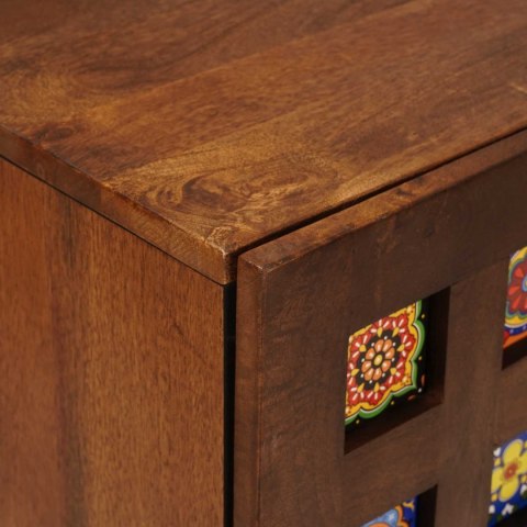 BUFET Z DRZWIAMI ORZECH WŁOSKI 40X33,5X75CM DREWNO Z MANGO