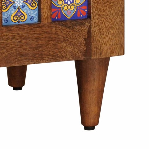 BUFET Z DRZWIAMI ORZECH WŁOSKI 60X33,5X75CM DREWNO Z MANGO