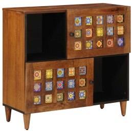 BUFET Z DRZWIAMI ORZECH WŁOSKI 80X33,5X75CM DREWNO Z MANGO