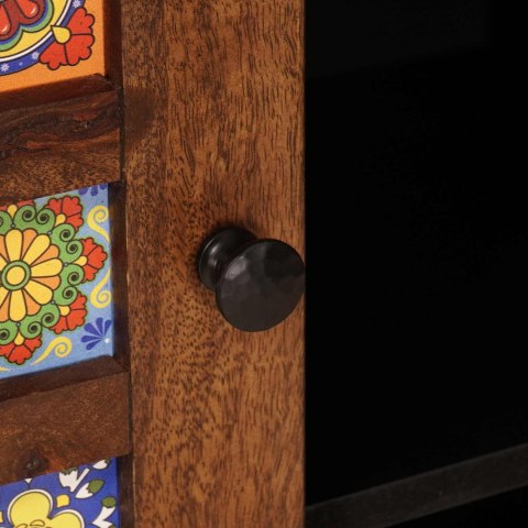 BUFET Z PÓŁKĄ ORZECH WŁOSKI 90X33,5X75CM DREWNO Z MANGO