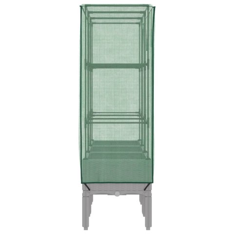 PODWYŻSZONA DONICA ZE SZKLARNIĄ WYGLĄD RATTANU 120X40X140CM