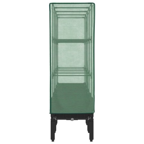 PODWYŻSZONA DONICA ZE SZKLARNIĄ WYGLĄD RATTANU 160X40X140CM