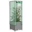 PODWYŻSZONA DONICA ZE SZKLARNIĄ WYGLĄD RATTANU 40X40X139CM