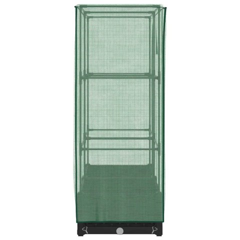 PODWYŻSZONA DONICA ZE SZKLARNIĄ WYGLĄD RATTANU 80X40X123CM